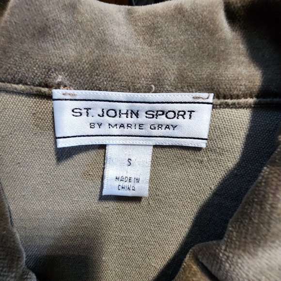 St. John Sport by Marie Gray Brown Microsuede Cropped VTG Y2K Jacket Size Small - Picture 4 of 12